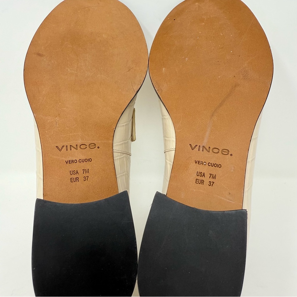New Vince Naomi Loafer Birch Sand Croc Embossed Sz 7 - Picture 14 of 14